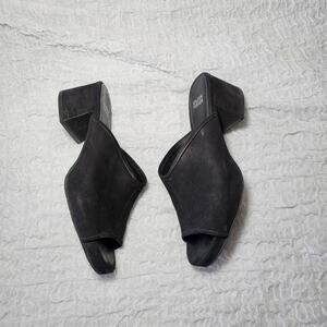 Eileen Fisher Sandals Womens 10 Fala Black Slip On Open Toe Minimalist Leather